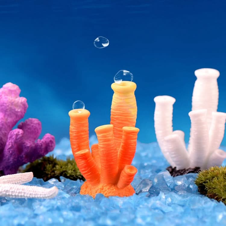 10 PCS Simulation Resin Coral Aquarium Fish Tank Small Ornaments, Colour: No. 3 White-Reluova