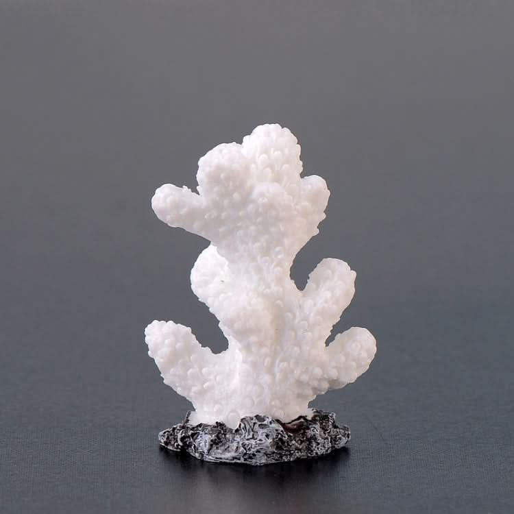 10 PCS Simulation Resin Coral Aquarium Fish Tank Small Ornaments, Colour: No. 5 White-Reluova