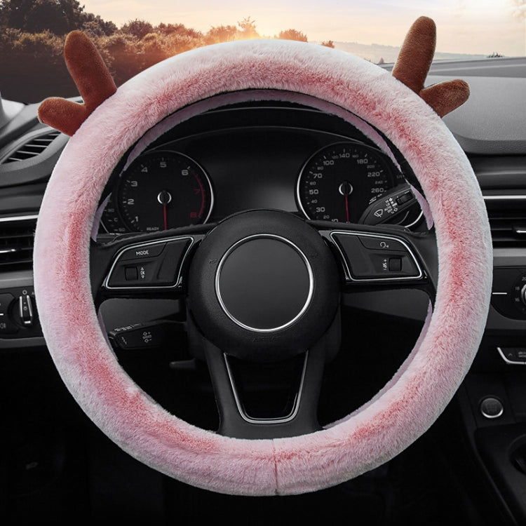 Antler Thick Plush Steering Wheel Cover, Style: ÎҵÄÉ̵ê