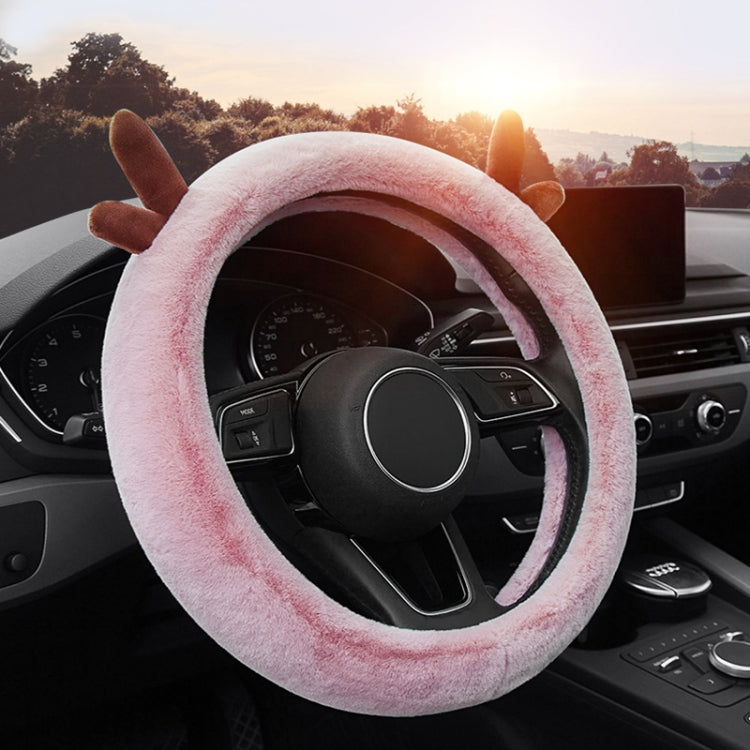 Antler Thick Plush Steering Wheel Cover, Style: ÎҵÄÉ̵ê