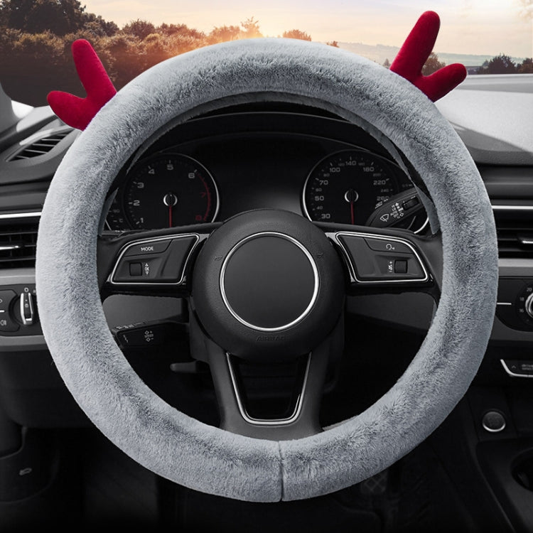 Antler Thick Plush Steering Wheel Cover, Style: ÎҵÄÉ̵ê