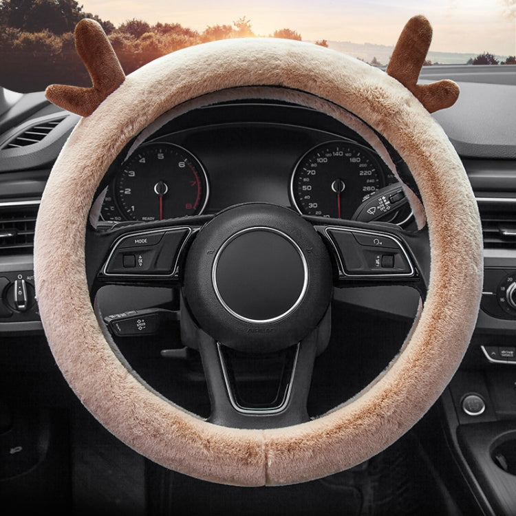 Antler Thick Plush Steering Wheel Cover, Style: ÎҵÄÉ̵ê