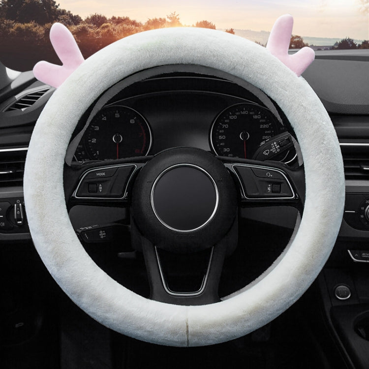 Antler Thick Plush Steering Wheel Cover, Style: ÎҵÄÉ̵ê