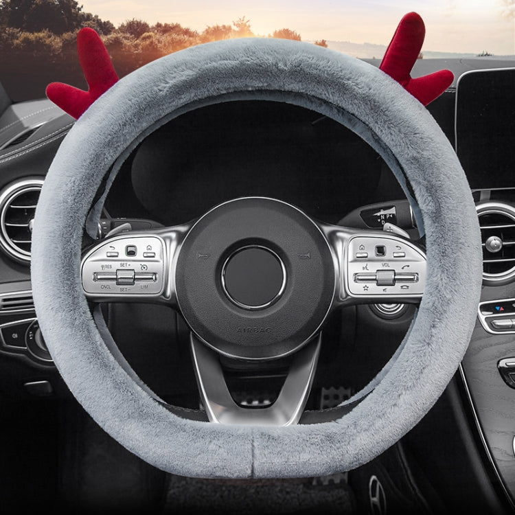 Antler Thick Plush Steering Wheel Cover, Style: ÎҵÄÉ̵ê