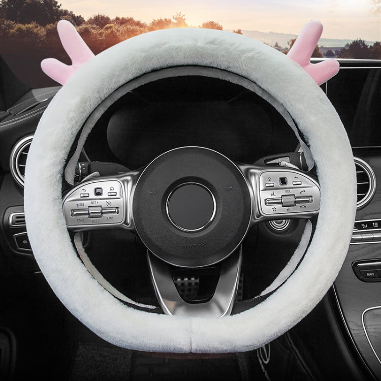 Antler Thick Plush Steering Wheel Cover, Style: ÎҵÄÉ̵ê