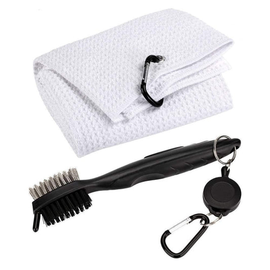 Hook Towel + Club Cleaning Brush Golf Cleaning Set Reluova