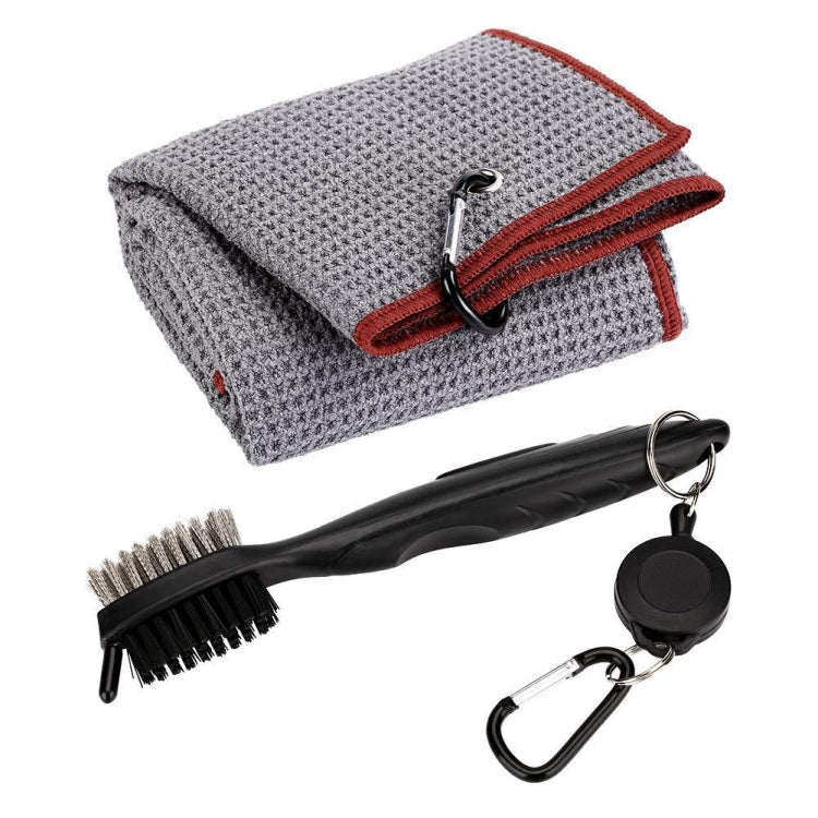 Hook Towel + Club Cleaning Brush Golf Cleaning Set Reluova