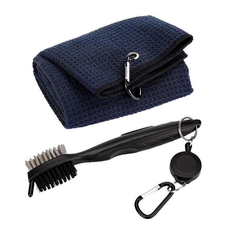 Hook Towel + Club Cleaning Brush Golf Cleaning Set