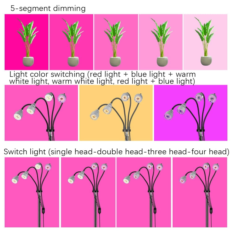 LED Plant Lamp With 1.6m Stand USB Remote Control Dimming Grow Light, Style: My Store