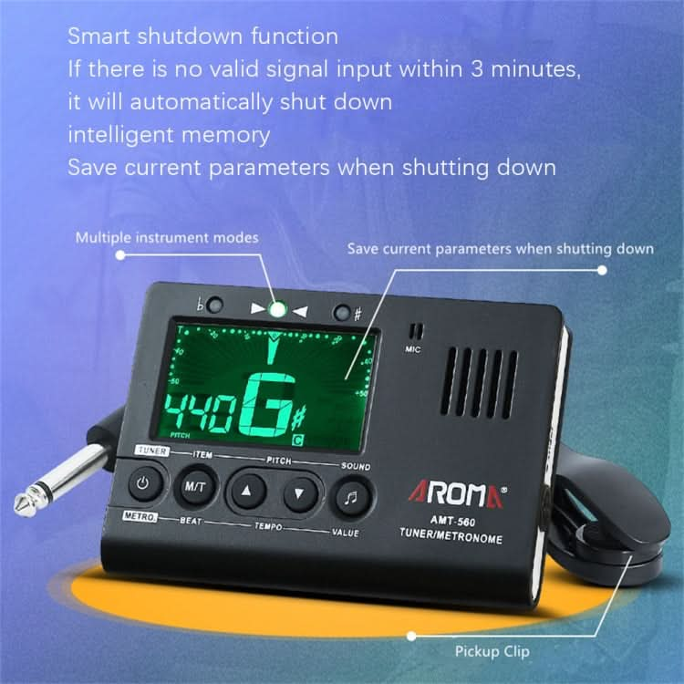 ROM Electronic Metronome Rhythm Acoustic Guitar Tuner Reluova