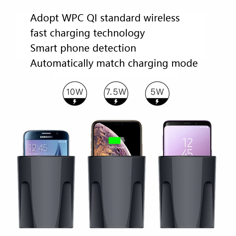 Car Cup 4 In 1 Wireless Charger Support 15W/10W/7.5W/5W Wireless Charging