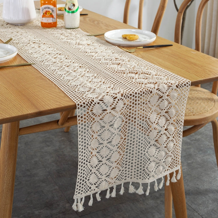 Widened And Stitched Rustic Knitted Hollow Tablecloth My Store