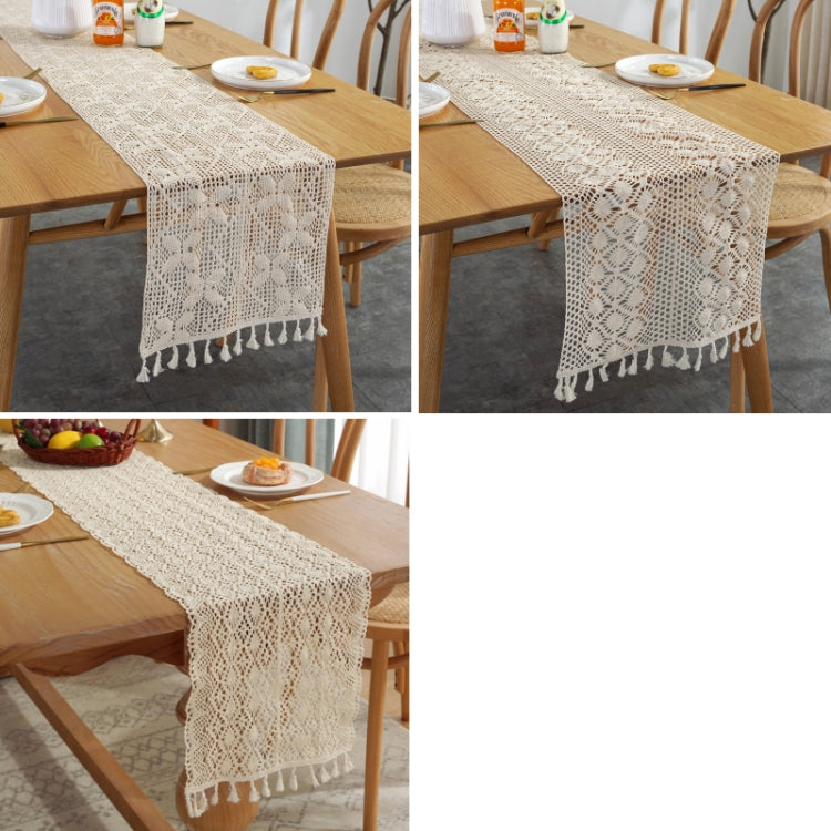 Widened And Stitched Rustic Knitted Hollow Tablecloth My Store