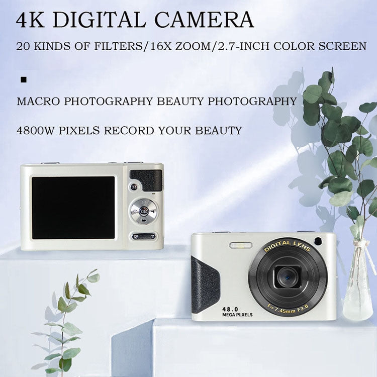 C8 4K  2.7-inch LCD Screen HD Digital Camera Retro Camera,Version: