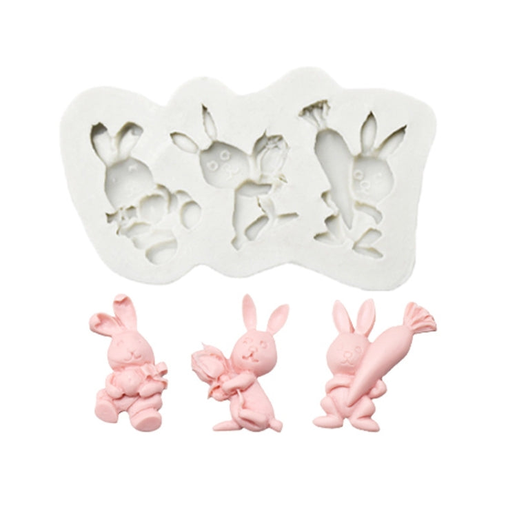 2 PCS Easter Bunny Egg Chocolate Baking Clay Silicone Mold