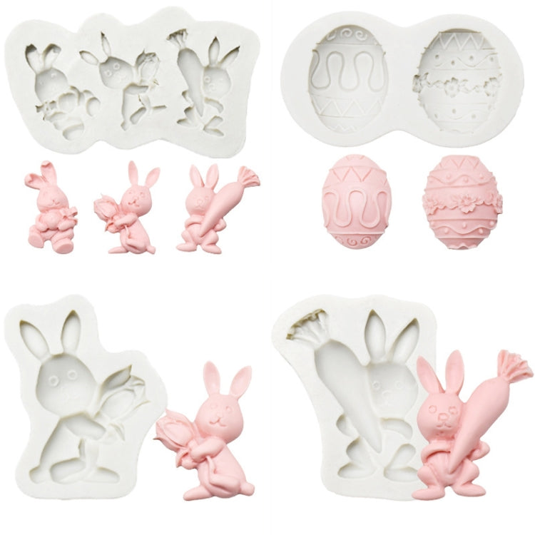 2 PCS Easter Bunny Egg Chocolate Baking Clay Silicone Mold-Reluova