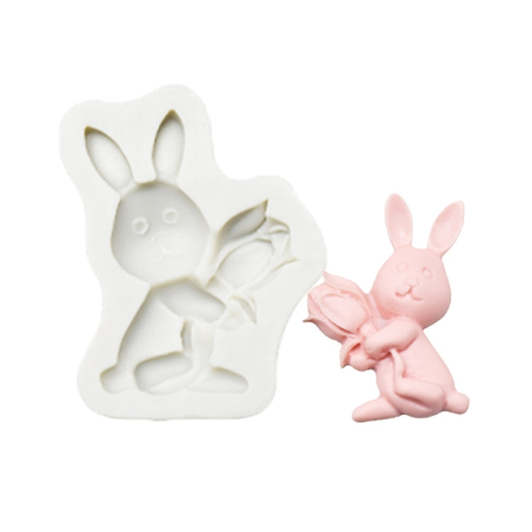 2 PCS Easter Bunny Egg Chocolate Baking Clay Silicone Mold