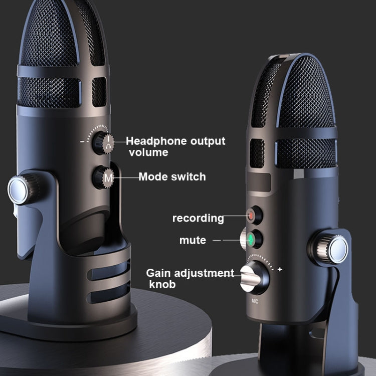 M9 RGB Condenser Microphone Built-in Sound Card,Style: Reluova