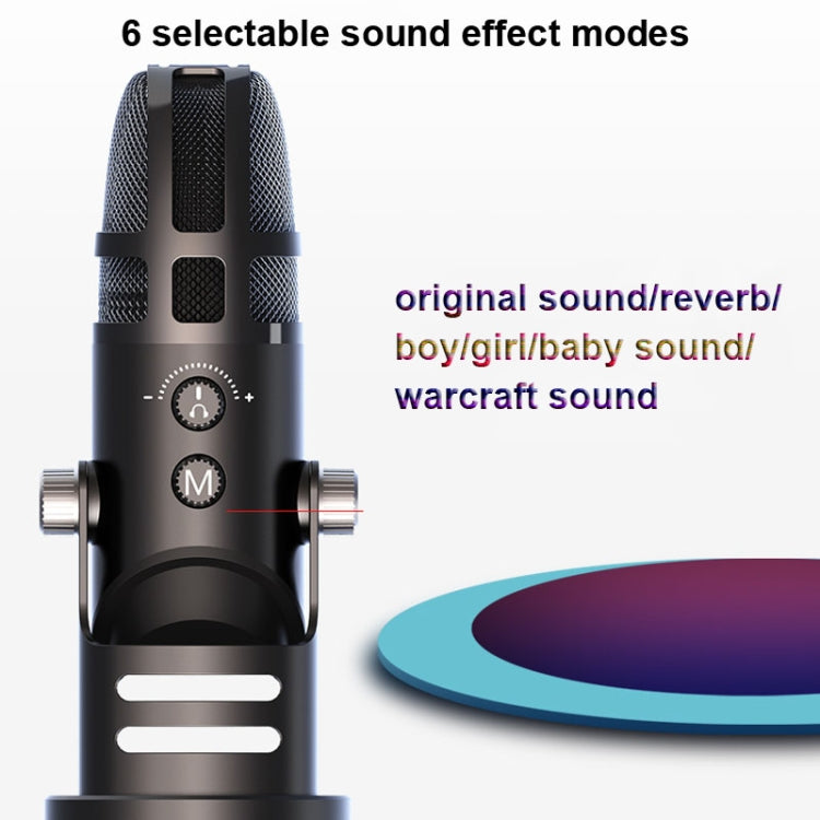 M9 RGB Condenser Microphone Built-in Sound Card,Style: Reluova