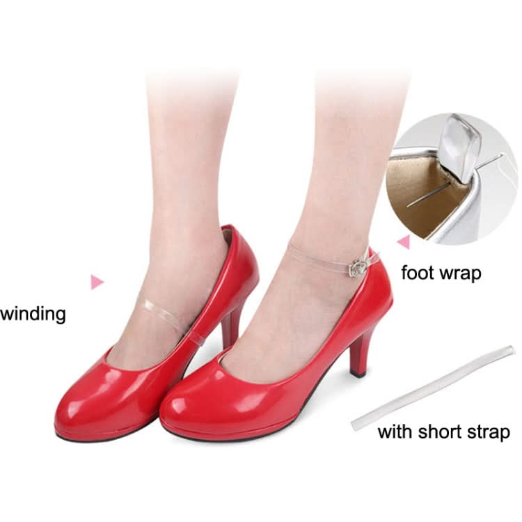 Transparent Silicone Invisible High Heels Leather Shoes Anti-Heel Laces Reluova