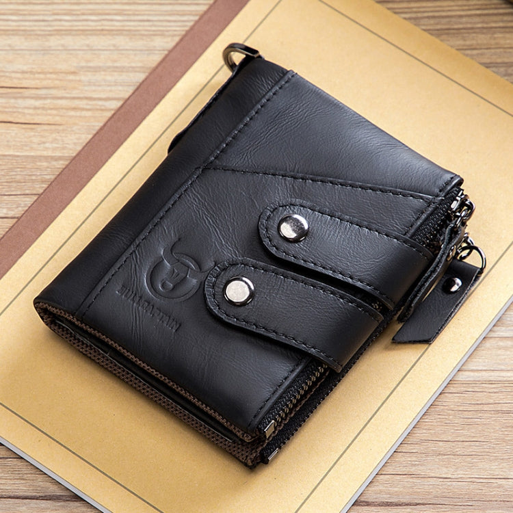 BULL CAPTAIN  Leather Three-fold Zipper Wallet For Men My Store