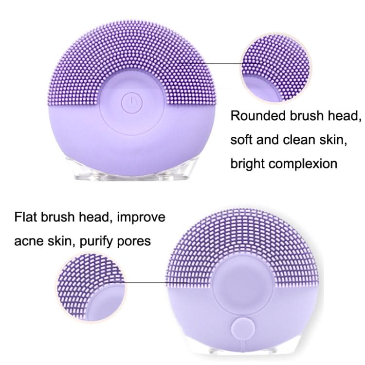 Silicone Sound Wave Vibration Massage Cleansing Bristles Pore Cleaning Beauty Brush Reluova