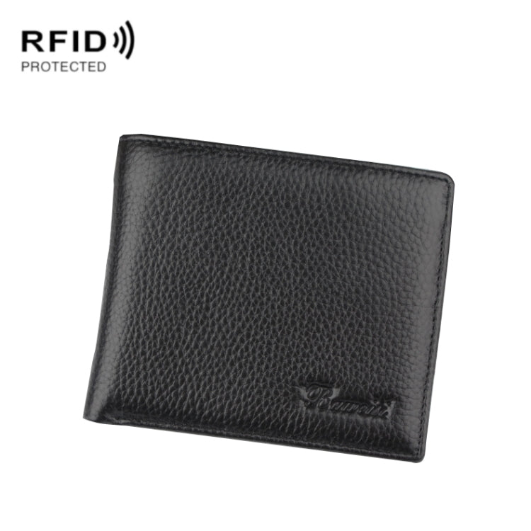 RFID Anti-theft First Layer Cowhide Coin Purse Men Wallet