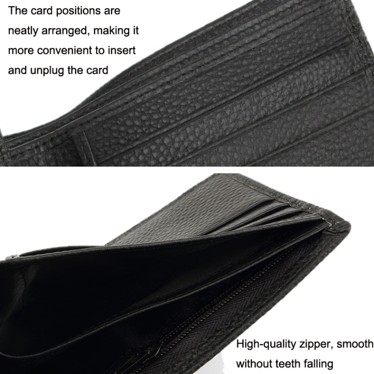 RFID Anti-theft First Layer Cowhide Coin Purse Men Wallet