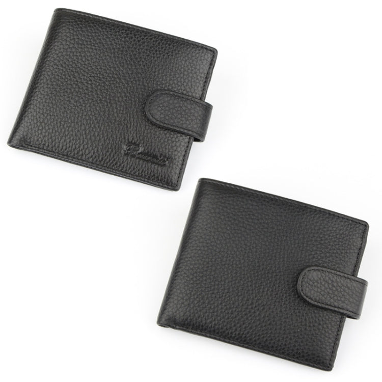 Anti-Theft Brush RFID Men Wallet Short Strap Button Multi-Card Layer Men Wallet My Store