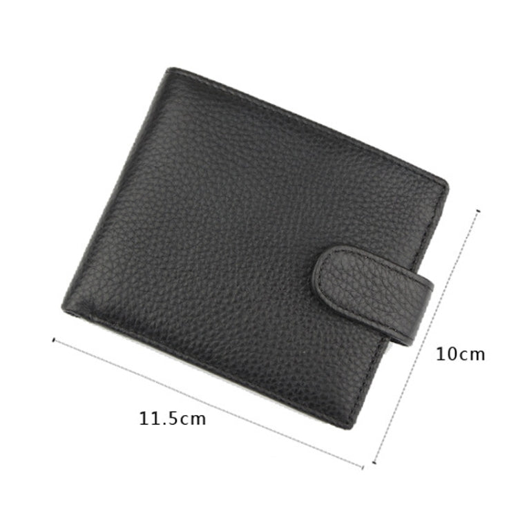 Anti-Theft Brush RFID Men Wallet Short Strap Button Multi-Card Layer Men Wallet My Store