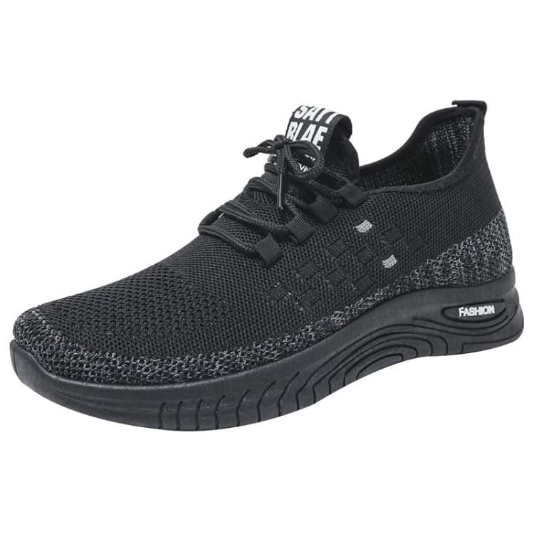 D06 Men Spring Flying Knitting  Shoes Lace Up Sports Casual Shoes Reluova