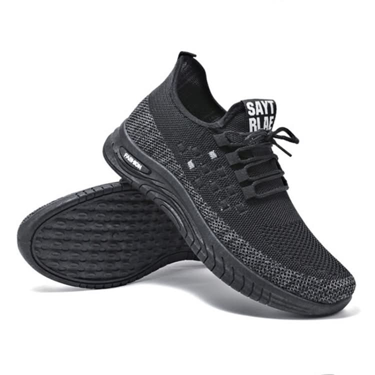 D06 Men Spring Flying Knitting  Shoes Lace Up Sports Casual Shoes Reluova