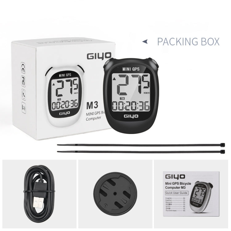 GIYO M3 LCD Display Bike GPS Cycling Computer Wireless Road Bicycle Stopwatch Velocimeter