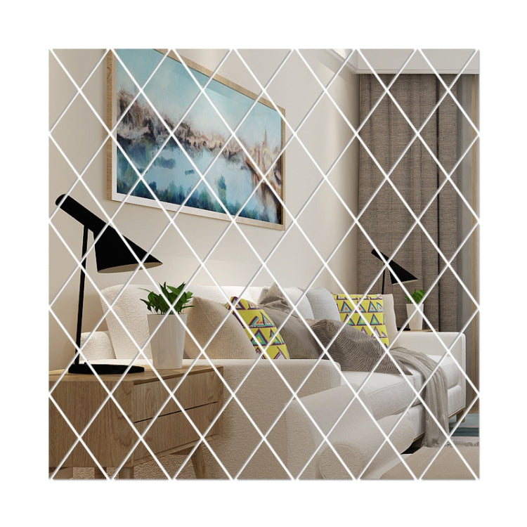 Rhombus Stitching Background Acrylic Mirror Decorative Stickers My Store