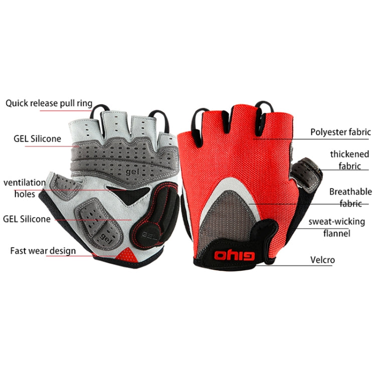 GIYO S-01 GEL Shockproof Cycling Half Finger Gloves Anti-slip Bicycle Gloves Reluova