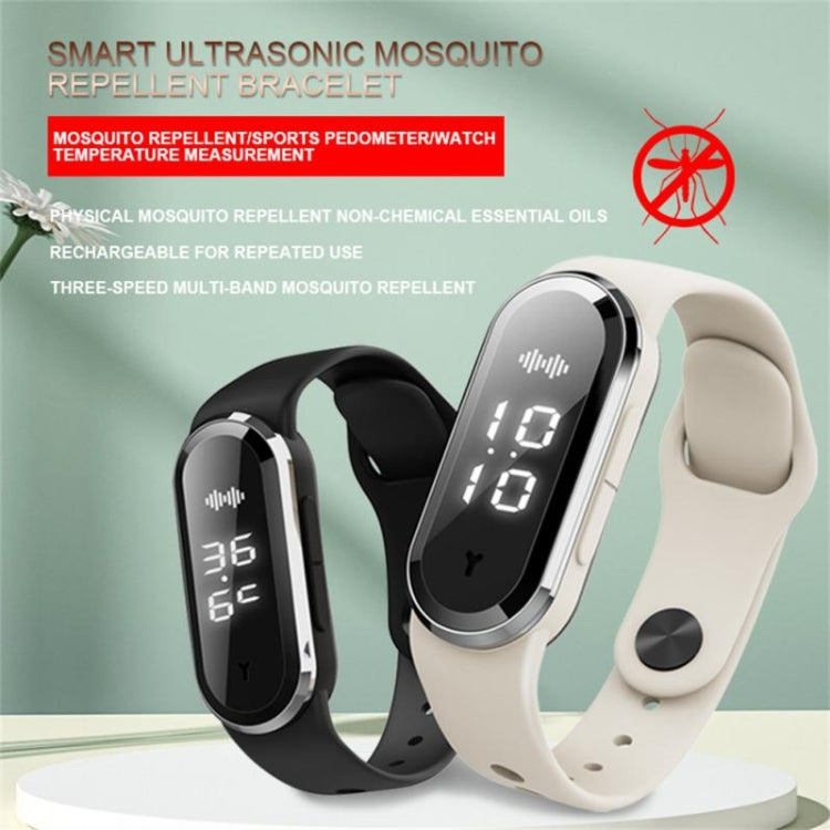 M21  Ultrasonic Mosquito Repellent Bracelet with Step Counter & Clock & Temperature Function My Store