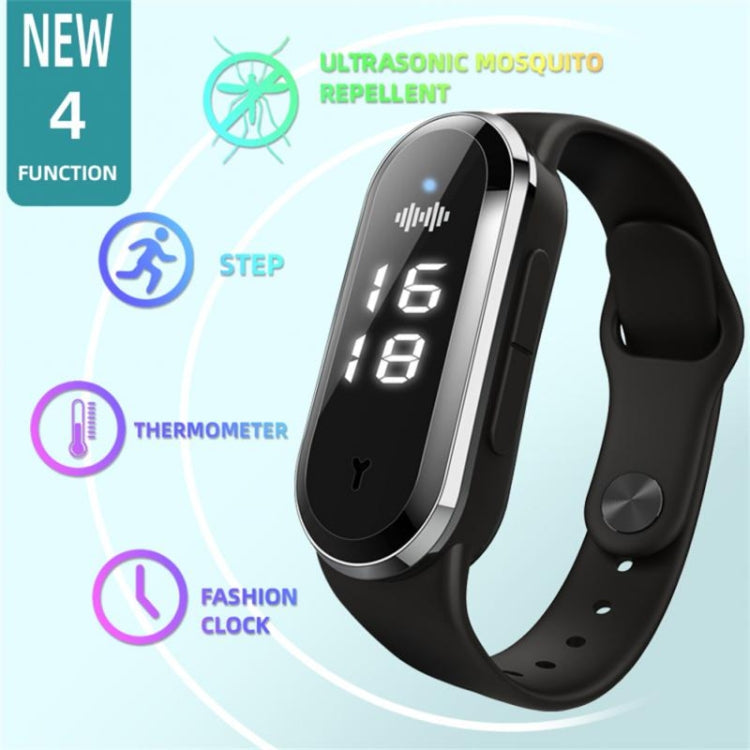 M21  Ultrasonic Mosquito Repellent Bracelet with Step Counter & Clock & Temperature Function My Store