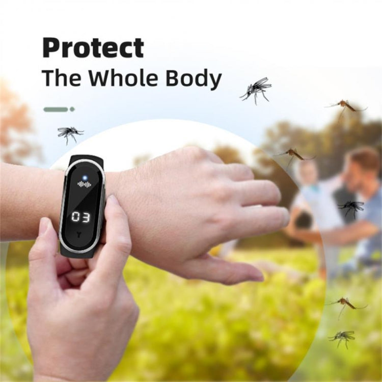 M21  Ultrasonic Mosquito Repellent Bracelet with Step Counter & Clock & Temperature Function My Store