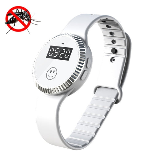 Q10 Outdoor Waterproof Silicone Smart Time Ultrasonic Mosquito Repellent Bracelet