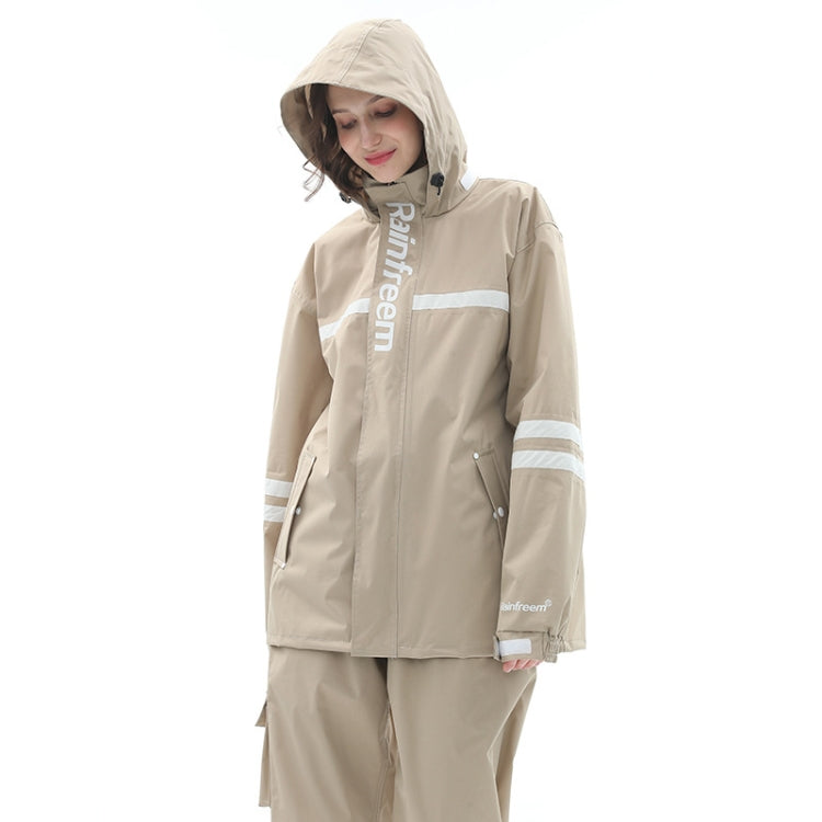 Raninfreem Outdoor Fashion Double Riding Reflection Raincoat Rain Pants Suit