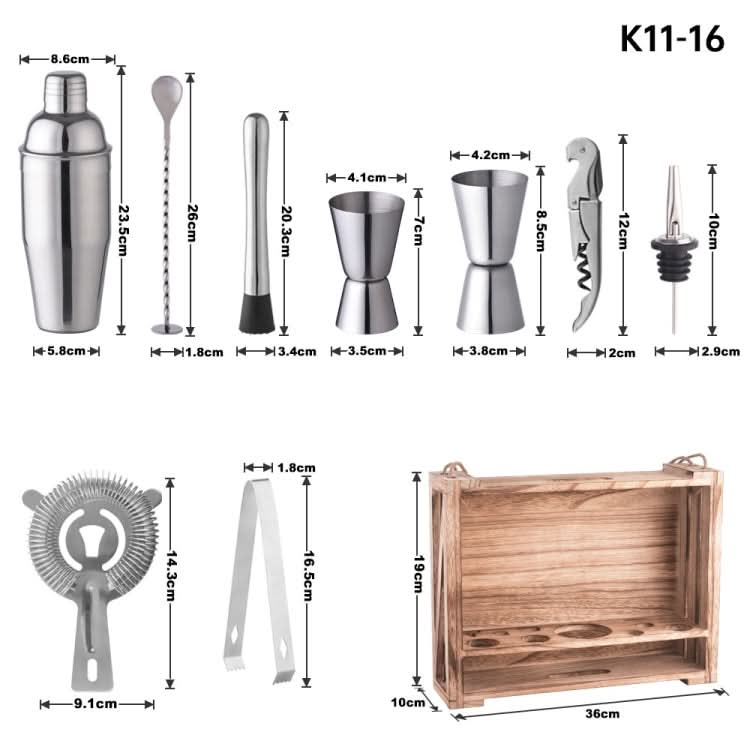 10 In 1 Stainless Steel Bartending Set