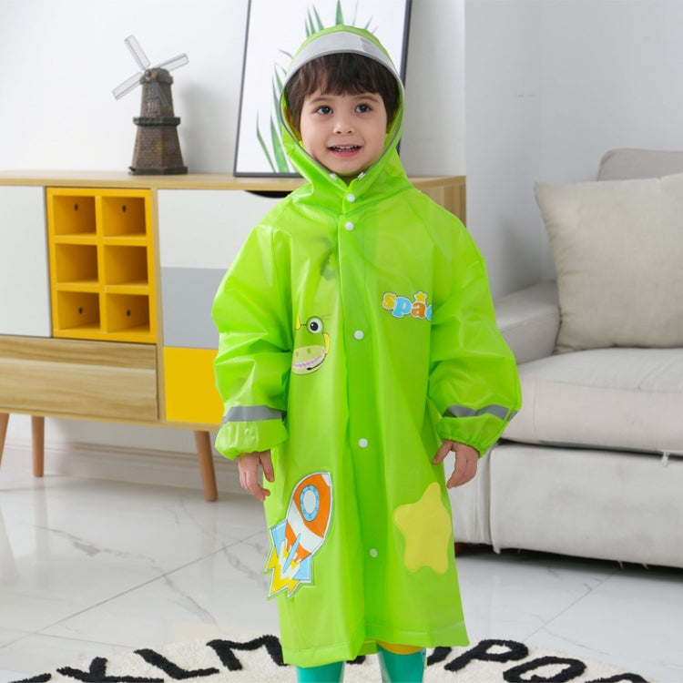 Large Hat Brim Cartoon Print Children Raincoat with Schoolbag Seat My Store