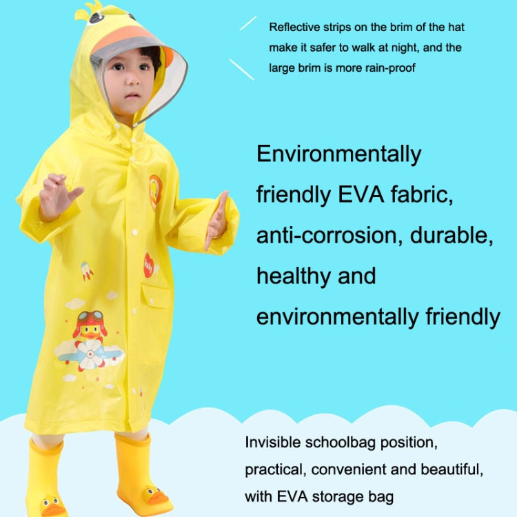 Large Hat Brim Cartoon Print Children Raincoat with Schoolbag Seat My Store