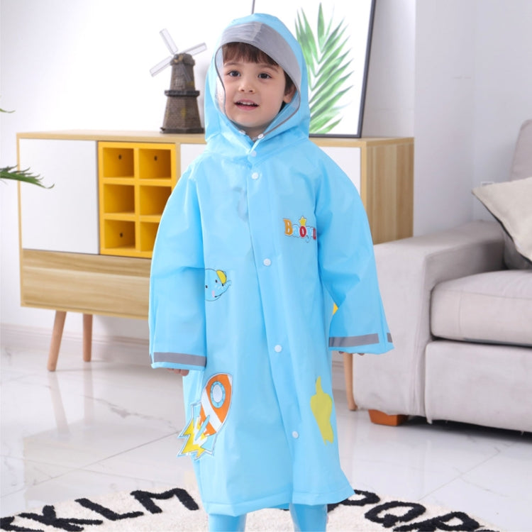 Large Hat Brim Cartoon Print Children Raincoat with Schoolbag Seat My Store