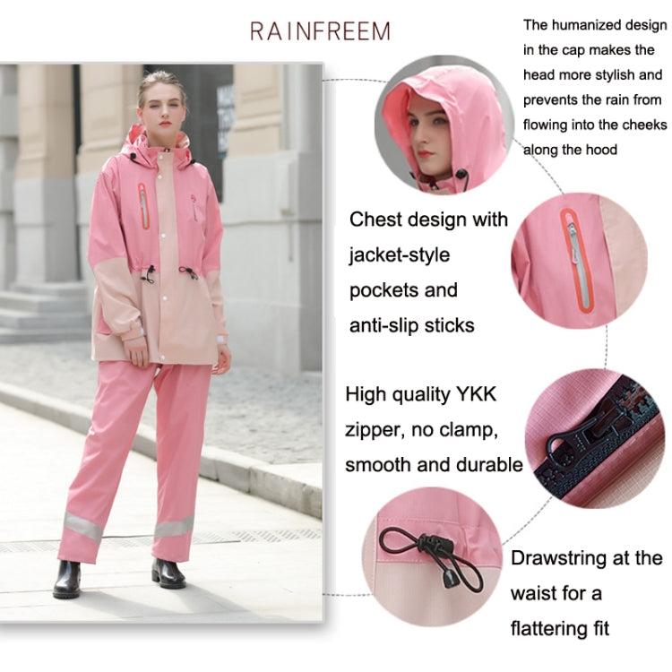 Rainfreem Outdoor Reflective Fashion Split Raincoat Rain Pants Set My Store