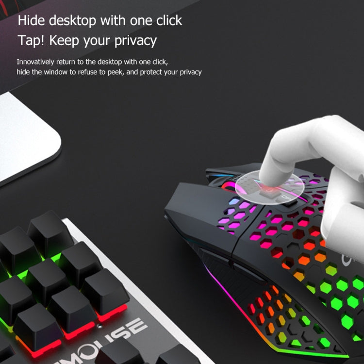 FMOUSE  X801 8 Keys 1600DPI Hollow Luminous Gaming  Office Mouse,Style: My Store