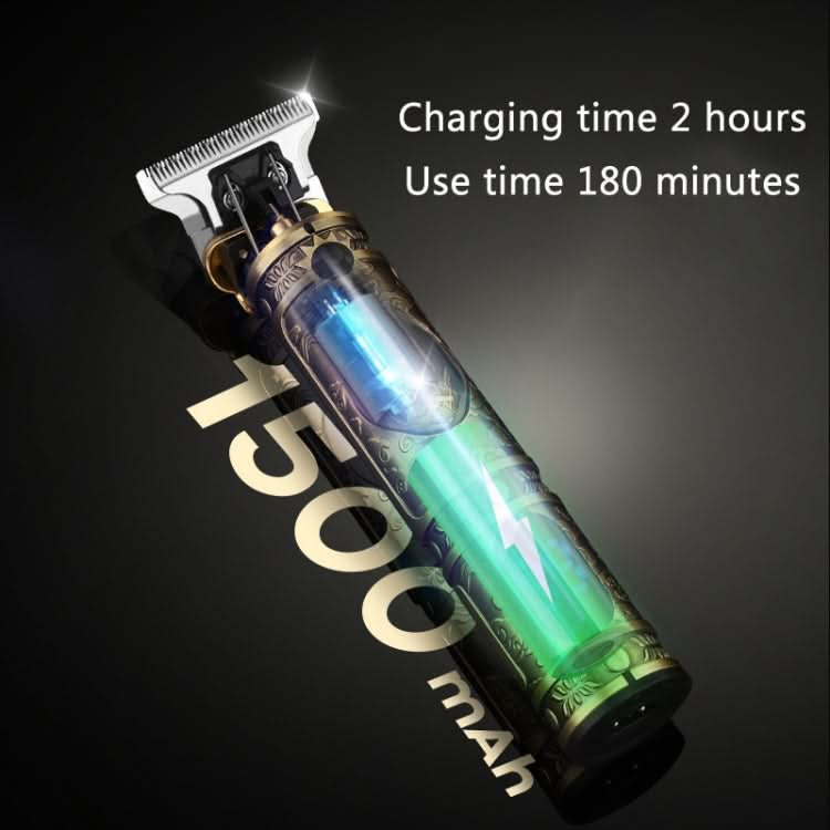 USB Vintage Engraving LCD Electric Hair Clipper For Bald Short Hair Reluova