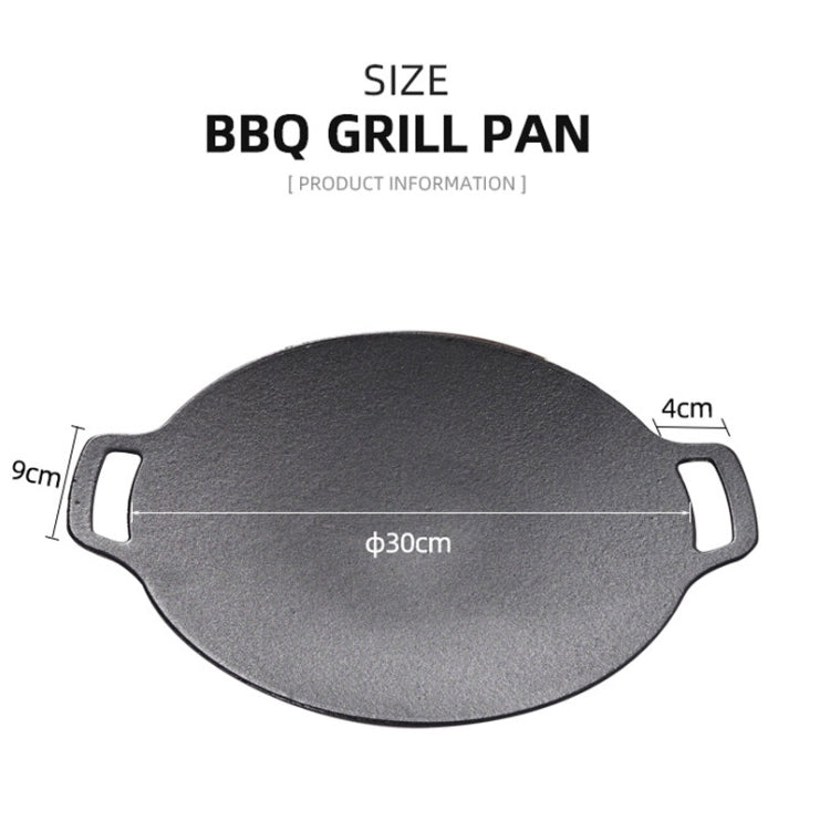 Outdoor Camping BBQ Cast Iron Grill Pan,Style: Reluova