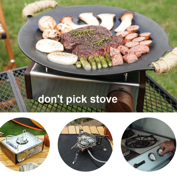 Outdoor Camping BBQ Cast Iron Grill Pan,Style: Reluova