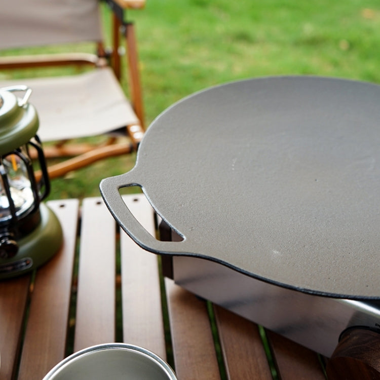 Outdoor Camping BBQ Cast Iron Grill Pan,Style: Reluova